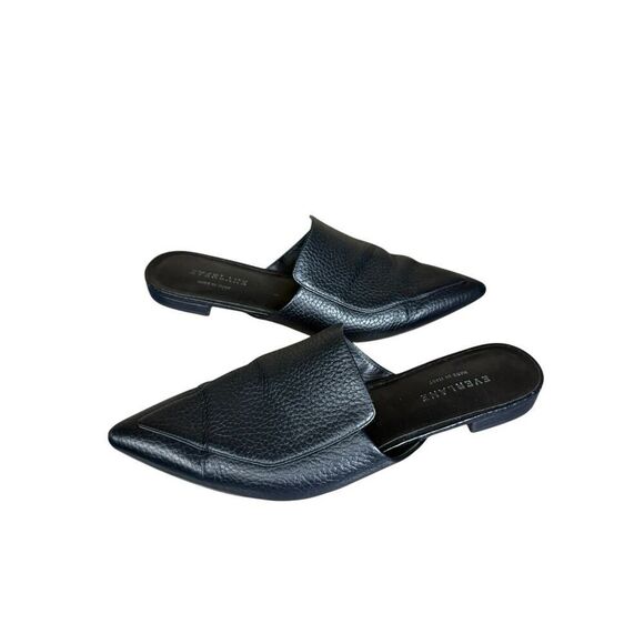 EVERLANE The Boss Mule Black Pebbled Italian Leather Pointed Toe Size 7 - Picture 2 of 10